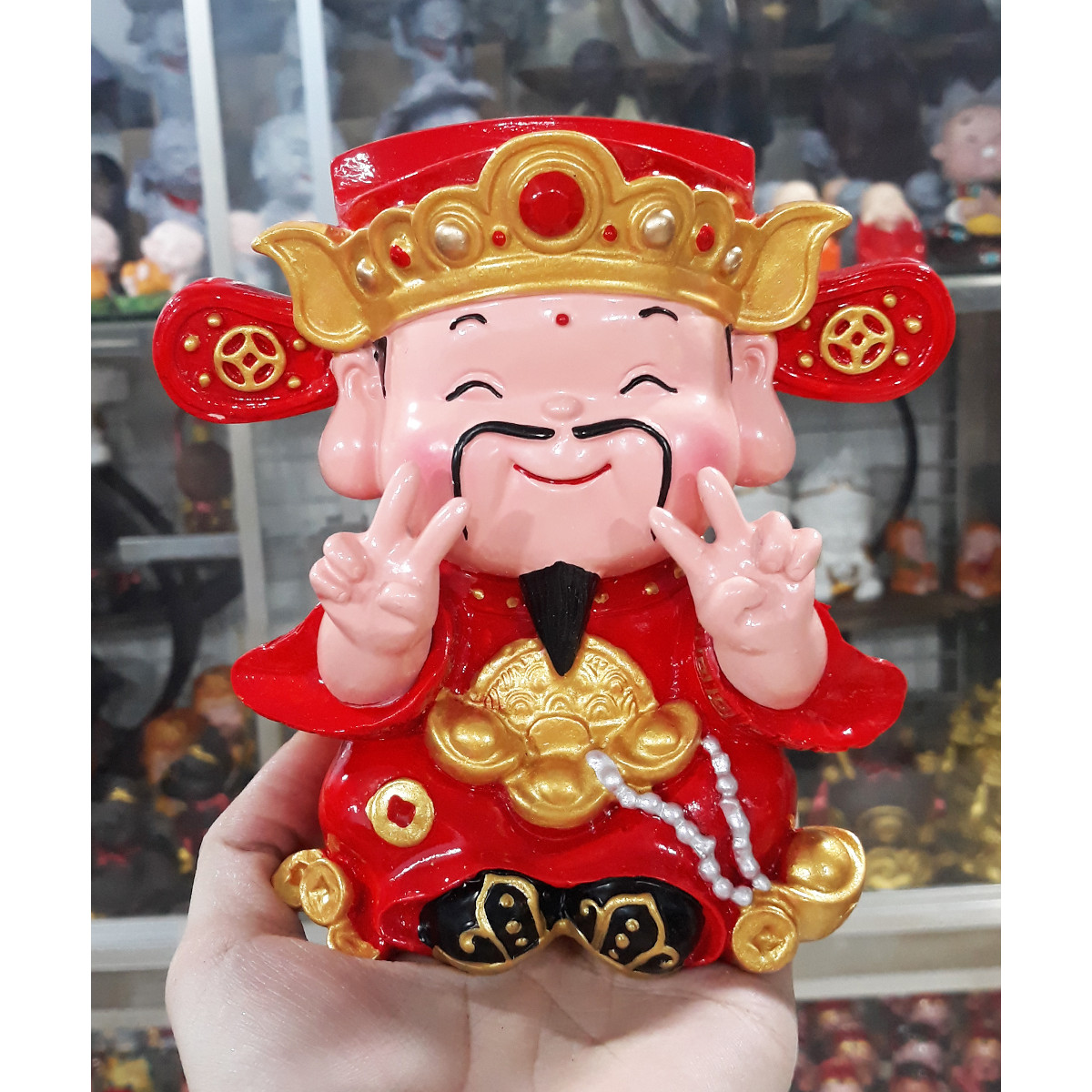 Tượng chibi Thần Tài vui vẻ 14cm mẫu đặc ruột mang đến Tài Lộc và May Mắn