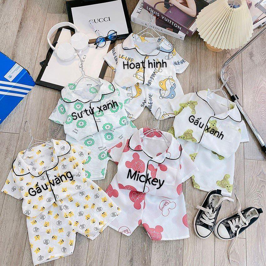 Đồ bộ quần áo pijama chất đũi xốp cho bé QATE898