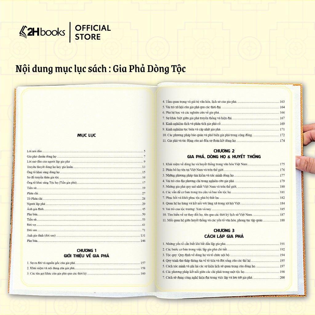 Sách - Gia Phả Dòng Tộc - Bìa Cứng, Kèm Văn Khấn, Ghi Chép Lưu Trữ Gia Nhân Dòng Họ, Gia Phả Tổ Tiên, Sổ Gia Phả - Huy Hoàng Bookstore