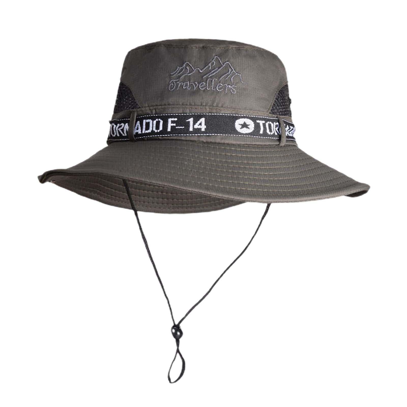 Bucket Hat with Strings Fishing Hat for Camping Outdoor Activities Gardening
