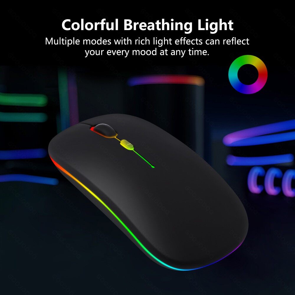 Chuột Không Dây A2 kết nối chip USB 2.4GHz có đèn led với nút nhấn không ồn