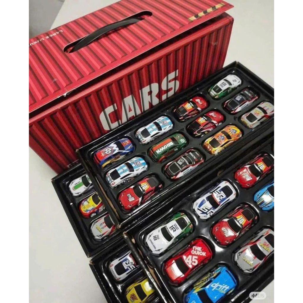 Mô Hình 30 và 48 Xe Thể Thao Bằng Hợp Kim Chạy Đà Đường Đua Hộp Đựng Hình Thùng Container