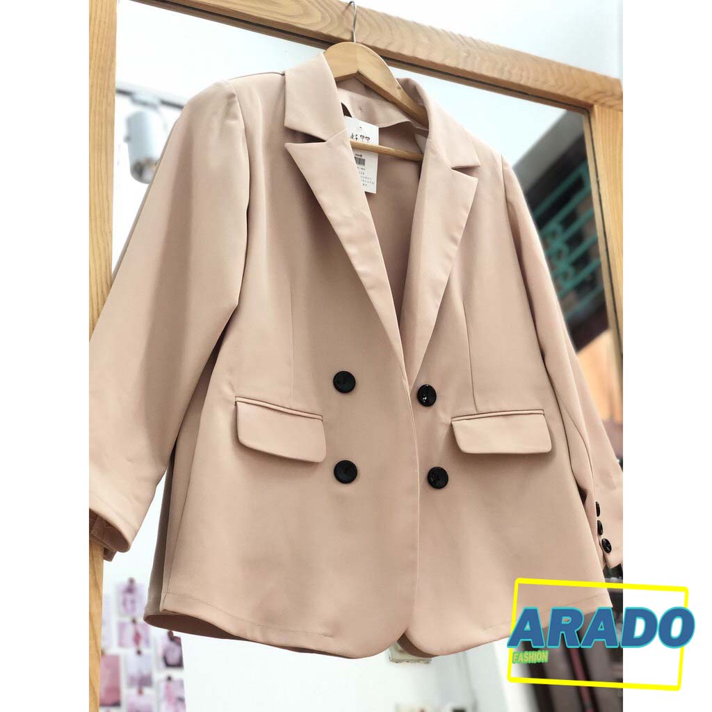 Áo Khoác Vest Blazer Nữ Tay Dài Màu Trơn Style Ulzzang Hàn Quốc (Freesize) - FM2TS012