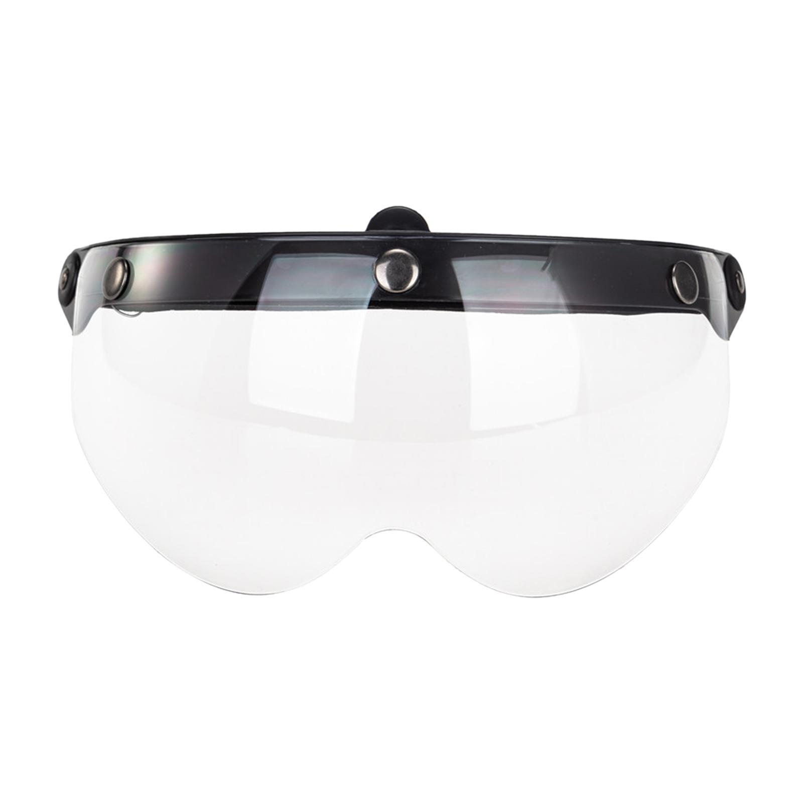 Down Visor Lens Replace for 3 Button Motorcycle Helmets Open Face Clear