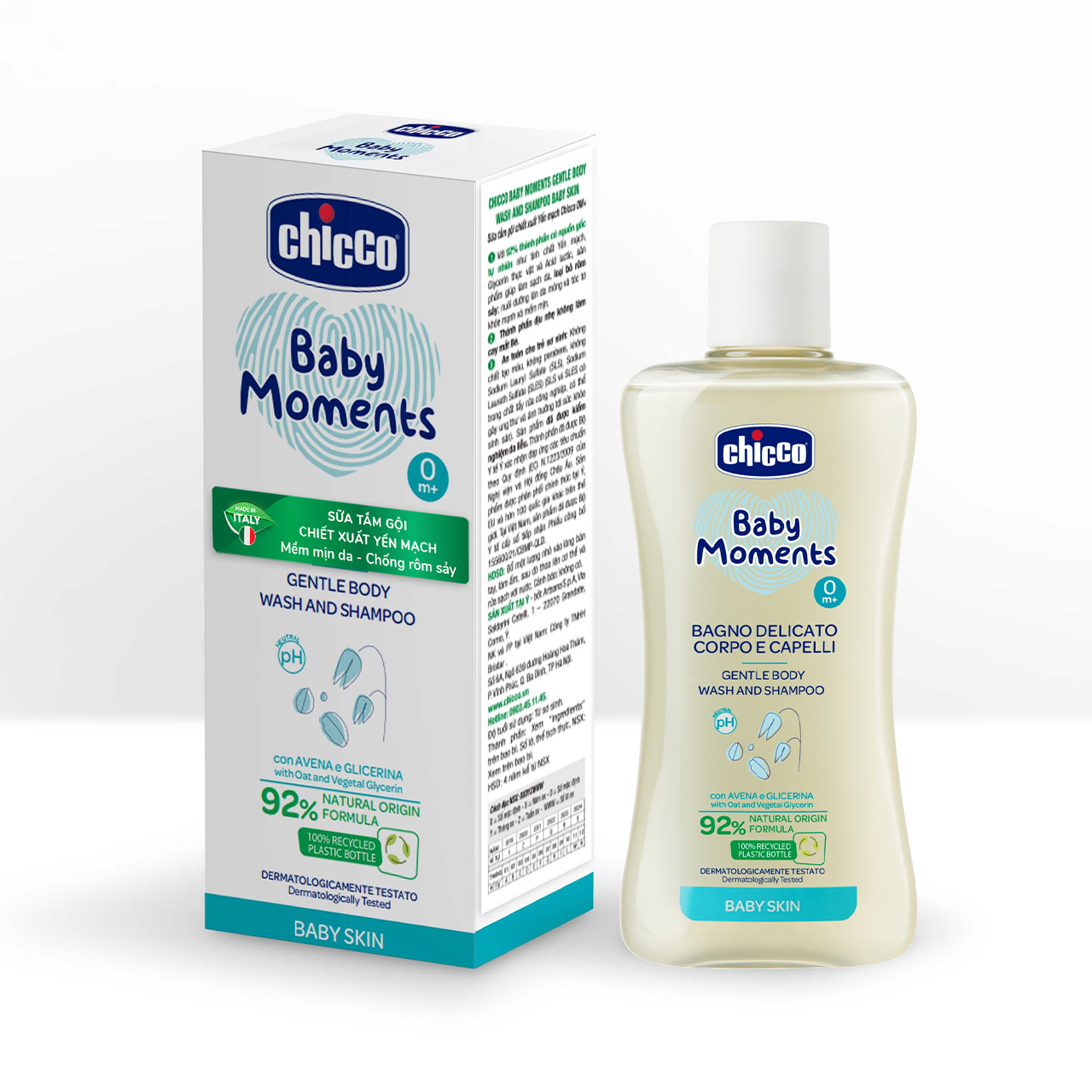 Sữa tắm gội chiết xuất Yến mạch 0M+ Chicco 200ml