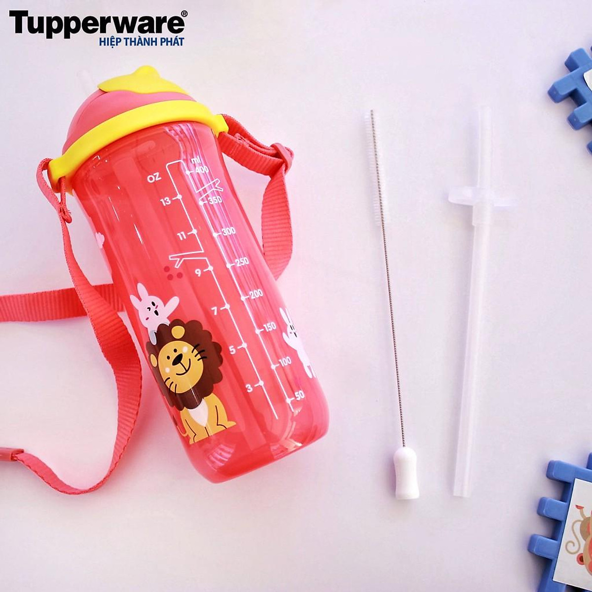 BỘ HỘP CƠM KIDDO CIRCUS - BÌNH NƯỚC ECO CÓ ỐNG HÚT KIDS PRINTABLE STRAW TUMBLER 500ML