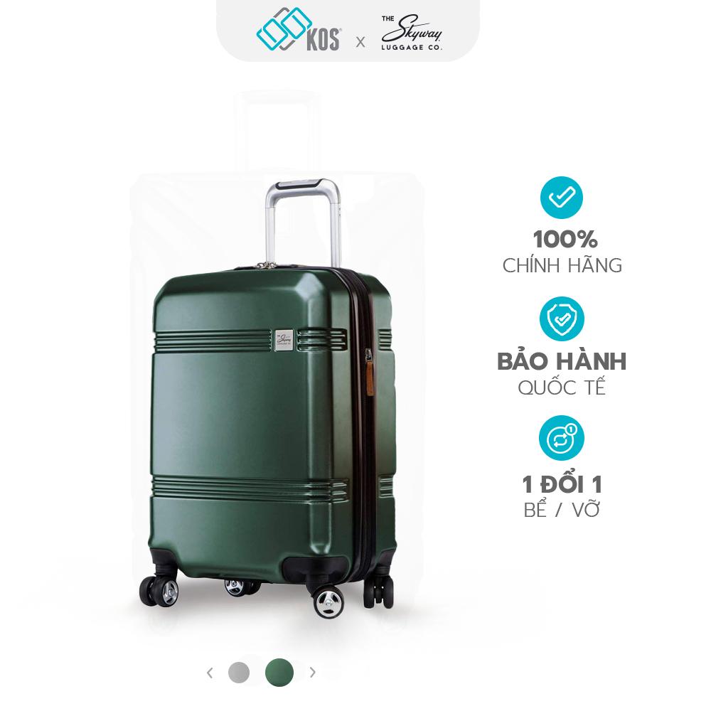 [COMBO 2 VALI] Vali SKYWAY GLACIER Size 20/24, Thương Hiệu Mỹ, 1 Đổi 1 Bể Vỡ - Green