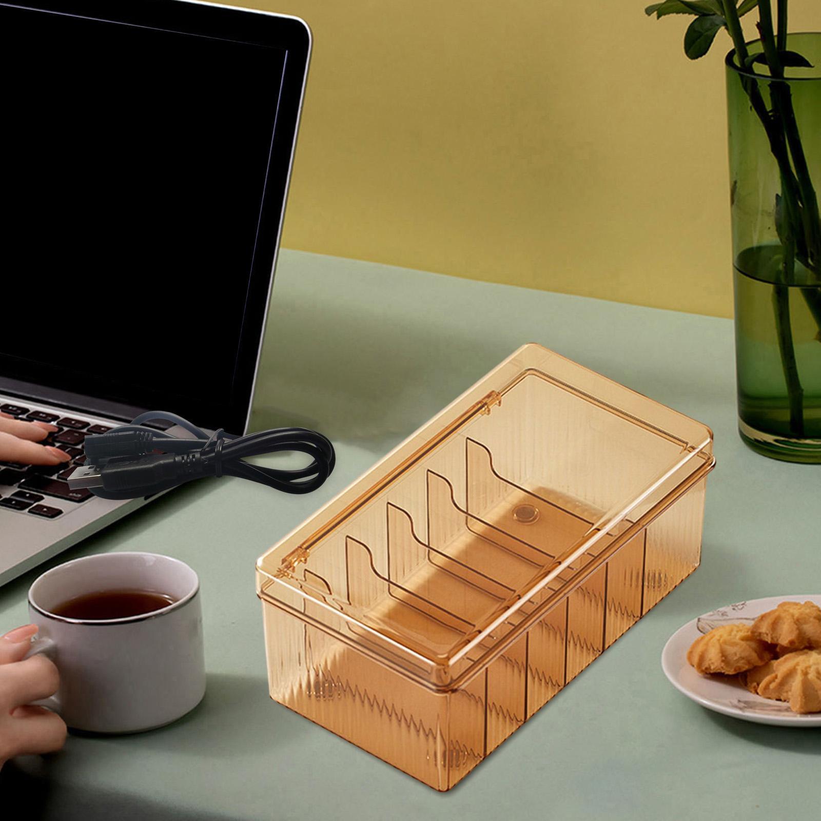 Storage Box Management Box with Compartments Container for Desk Office
