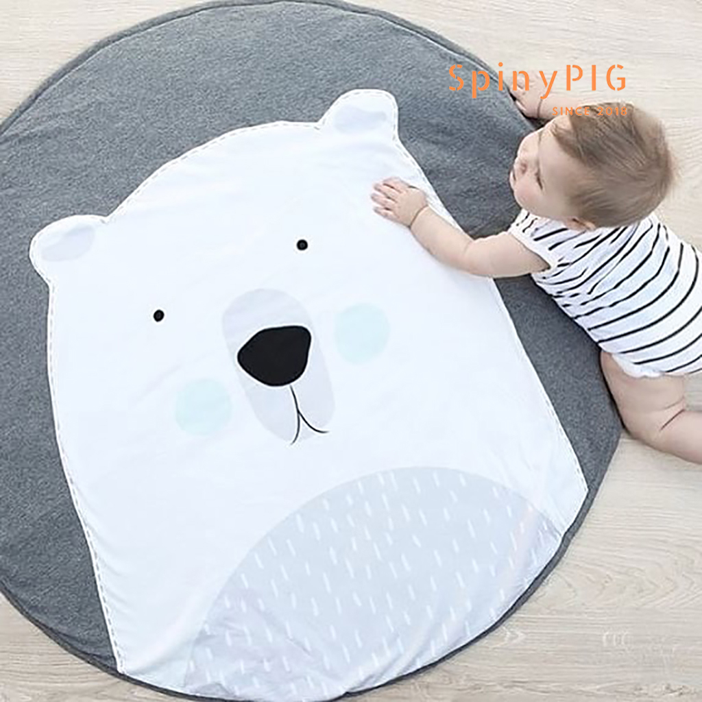 Thảm trải chơi cho bé sơ sinh 87x87cm chất liệu cotton trần bông mỏng hoạ tiết ngộ nghĩnh