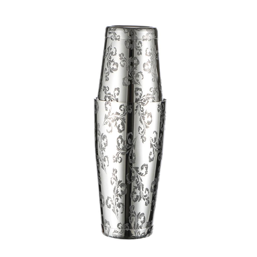 304 Stainless Steel Cocktail Shaker Bartender Tool 500ml&750ml Mixing Cans -