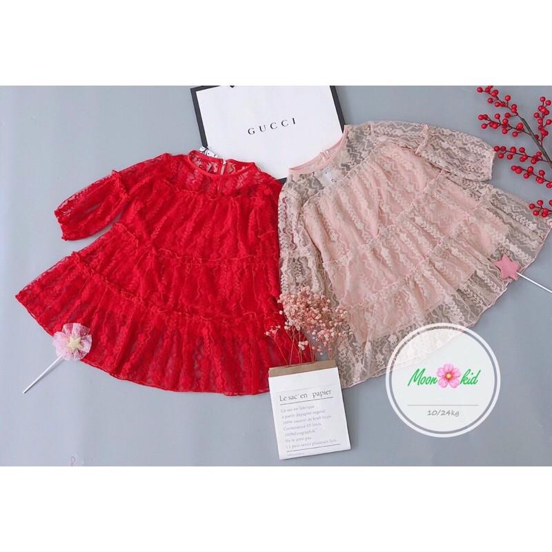 Váy Ren Tiểu Thư Cho Bé Thiết Kế Cao Cấp