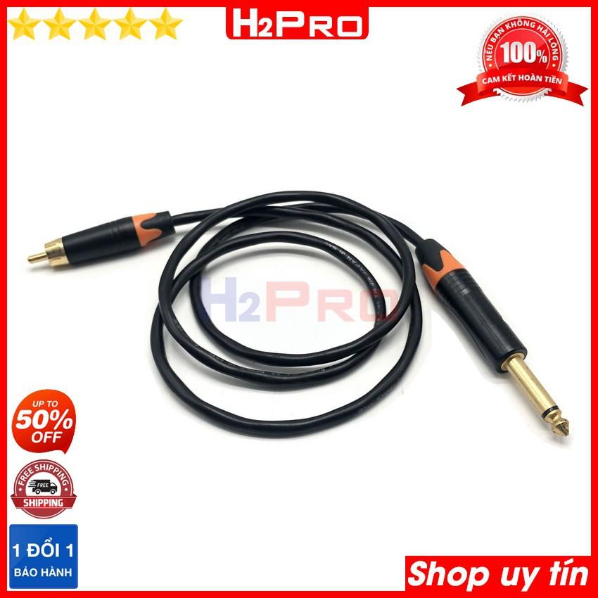 Dây 6 ly ra AV hoa sen H2Pro cao cấp âm thanh ra sạch-hay dài 1m (1 sợi), dây jack 6 ly mono ra jack av hoa sen