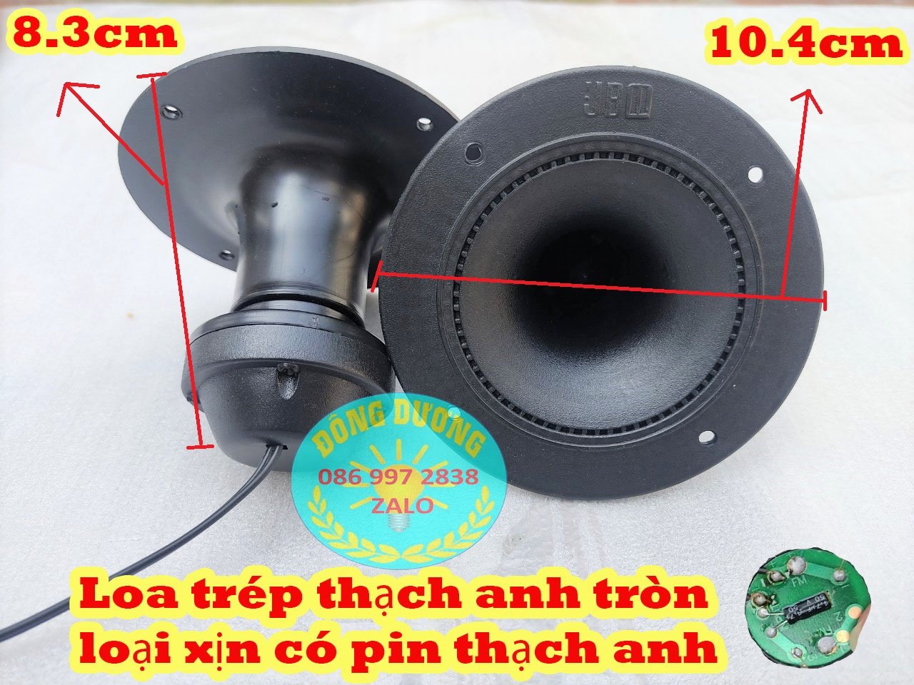 LOA SIÊU TRÉP THẠCH ANH TRÒN 10CM - LOẠI GẮN PIN SIÊU TREBLE - LOA TREBLE RỜI