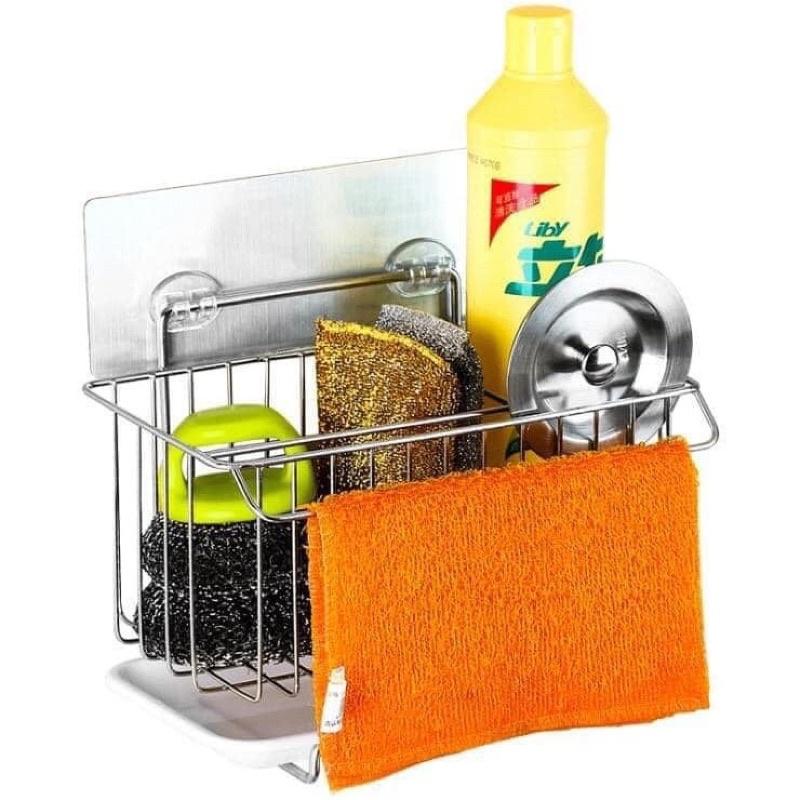 KỆ INOX ĐỰNG GIẺ RỬA BÁT KÈM KHAY HỨNG NƯỚC