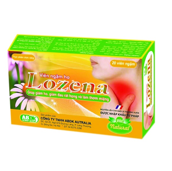 Viên ngậm ho thảo dược Lozena+ hộp 20 viên- Giúp bổ phế, làm ấm đường hô hấp, giúp làm dịu cơn ho, giảm đau rát họng, viêm họng, khản tiếng và làm thơm miệng.