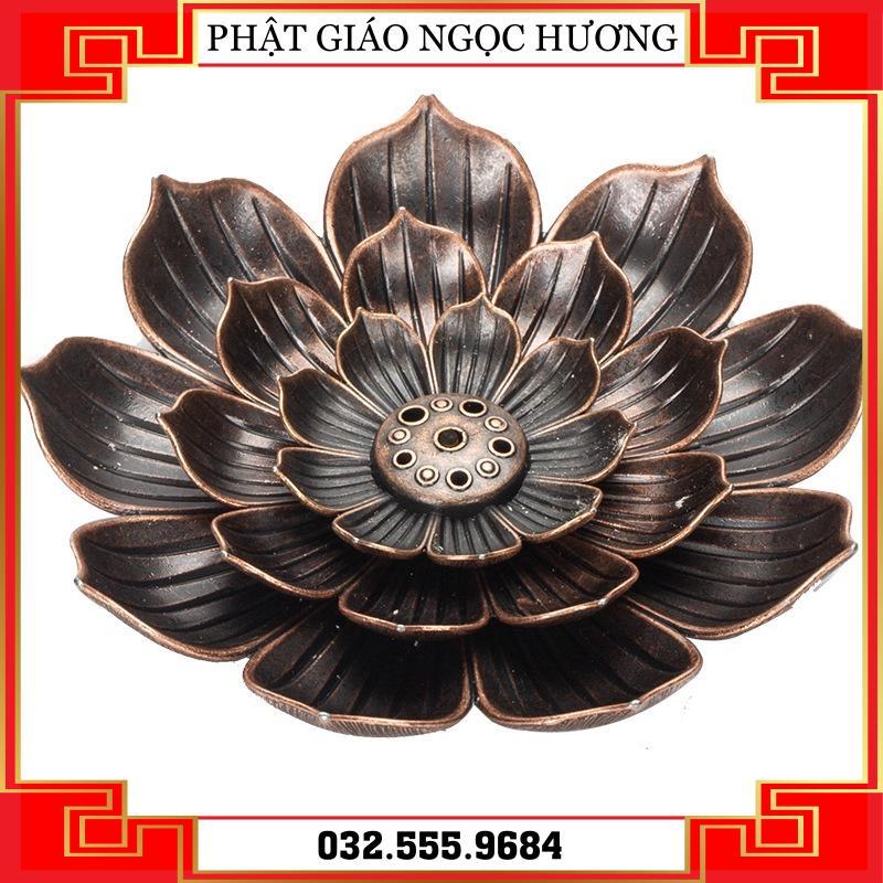 Đài Hoa Sen Cắm Nhang (Đẹp Như Hình) - Đồng Nguyên Chất - trang trí và đốt nhang trầm