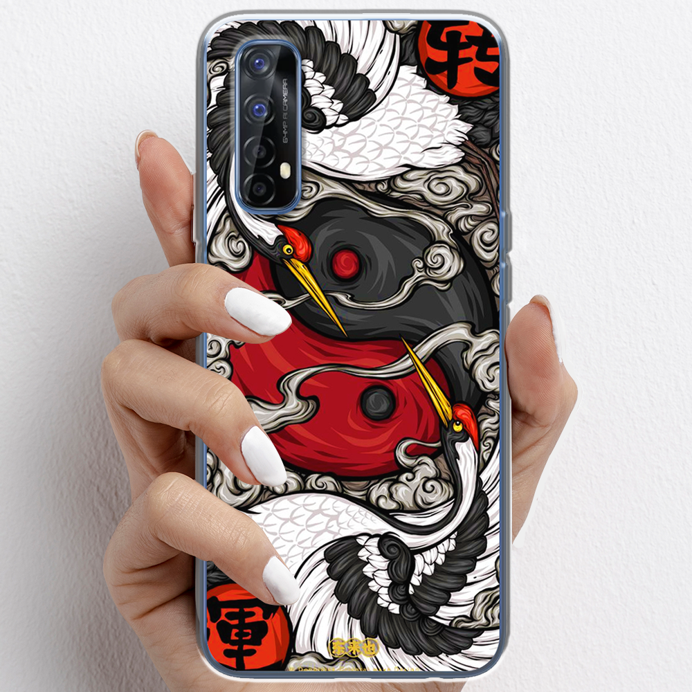 Ốp lưng cho Realme 7, Realme 7I nhựa TPU mẫu Hạc âm dương