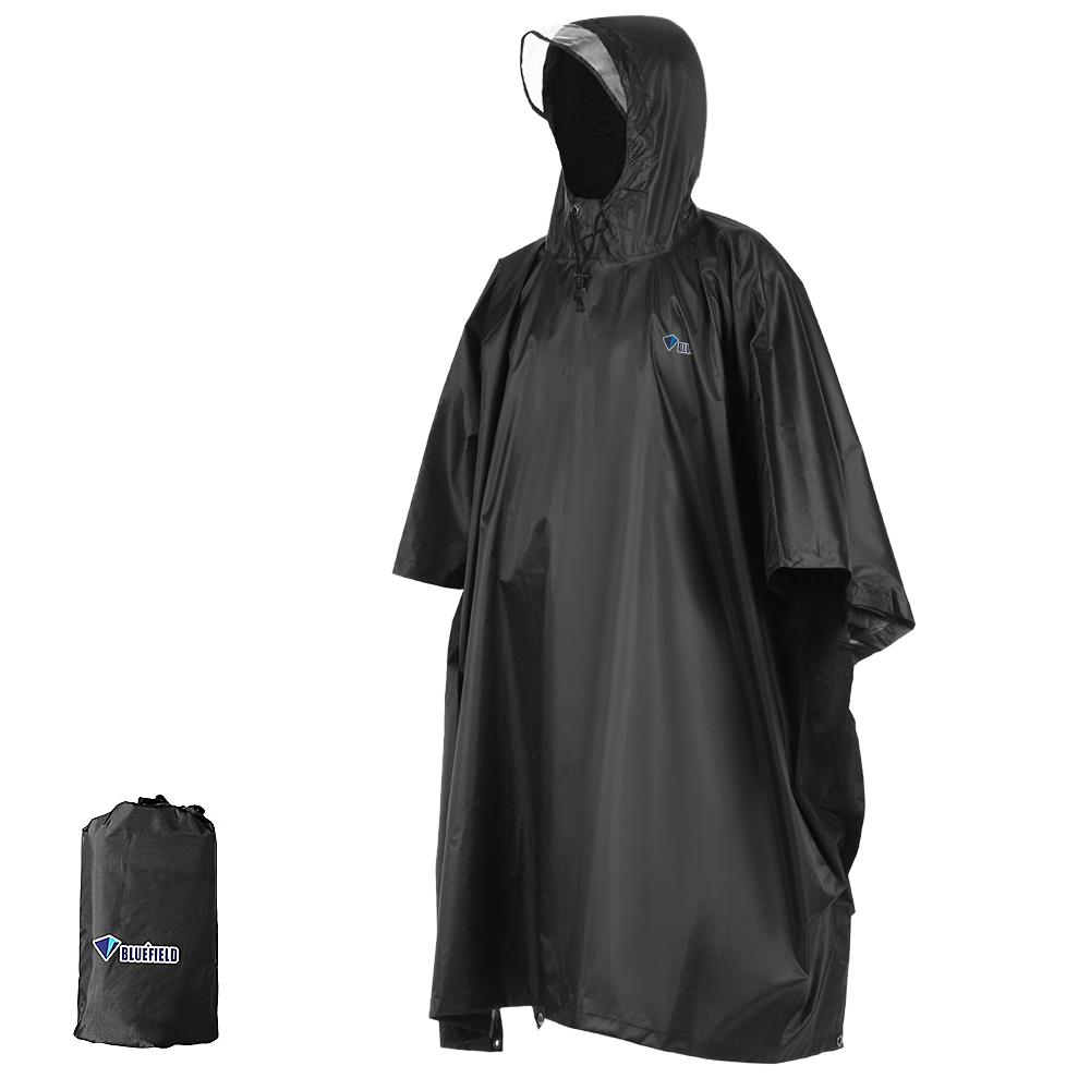 Áo mưa trùm đầu được làm từ vải polyester với lớp phủ PU, có dải phản quan - đi xe đạp, xe máy, du lịch