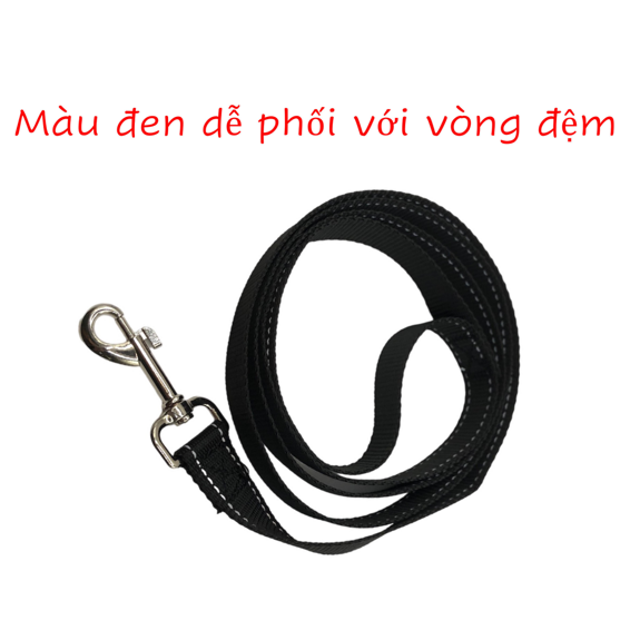 Dây dắt thú cưng vải dù, dây dắt chó mèo. dài 1m, vải dù chắc chắn, có đầu dây cầm tiện lợi, móc khóa inox