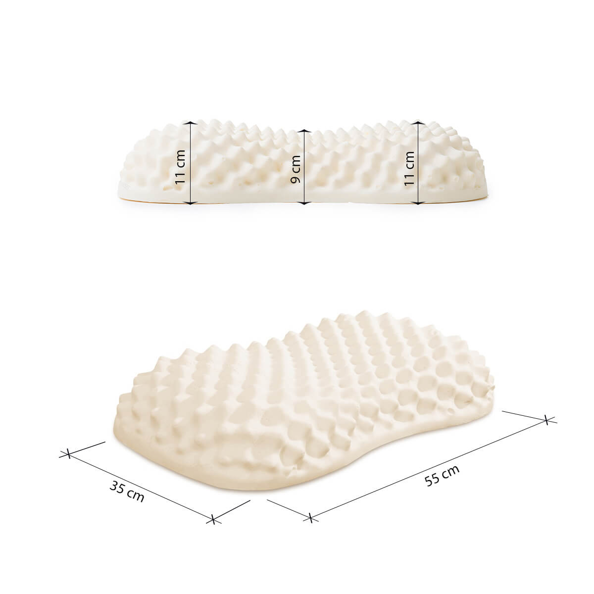 Gối Cao Su Liên Á Convoluted Peanut 35x55x11cm - Cao Su Thiên Nhiên 100