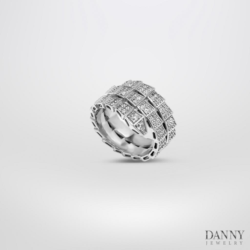 Nhẫn Danny Jewelry Bạc Thổ Nhĩ Kỳ Xi Rhodium Đính Đá CZ N0001TNK (Free Size)