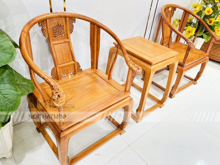 BÀN GHẾ MINH ĐẾ 3 MÓN GỖ HƯƠNG TA , Bộ  3 Món Trà Đạo Rất Sang trọng
