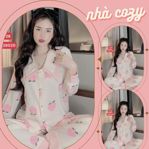 PIJAMA ️ Cổ nhọn 2 lá tay dài quần dài lụa MANGO