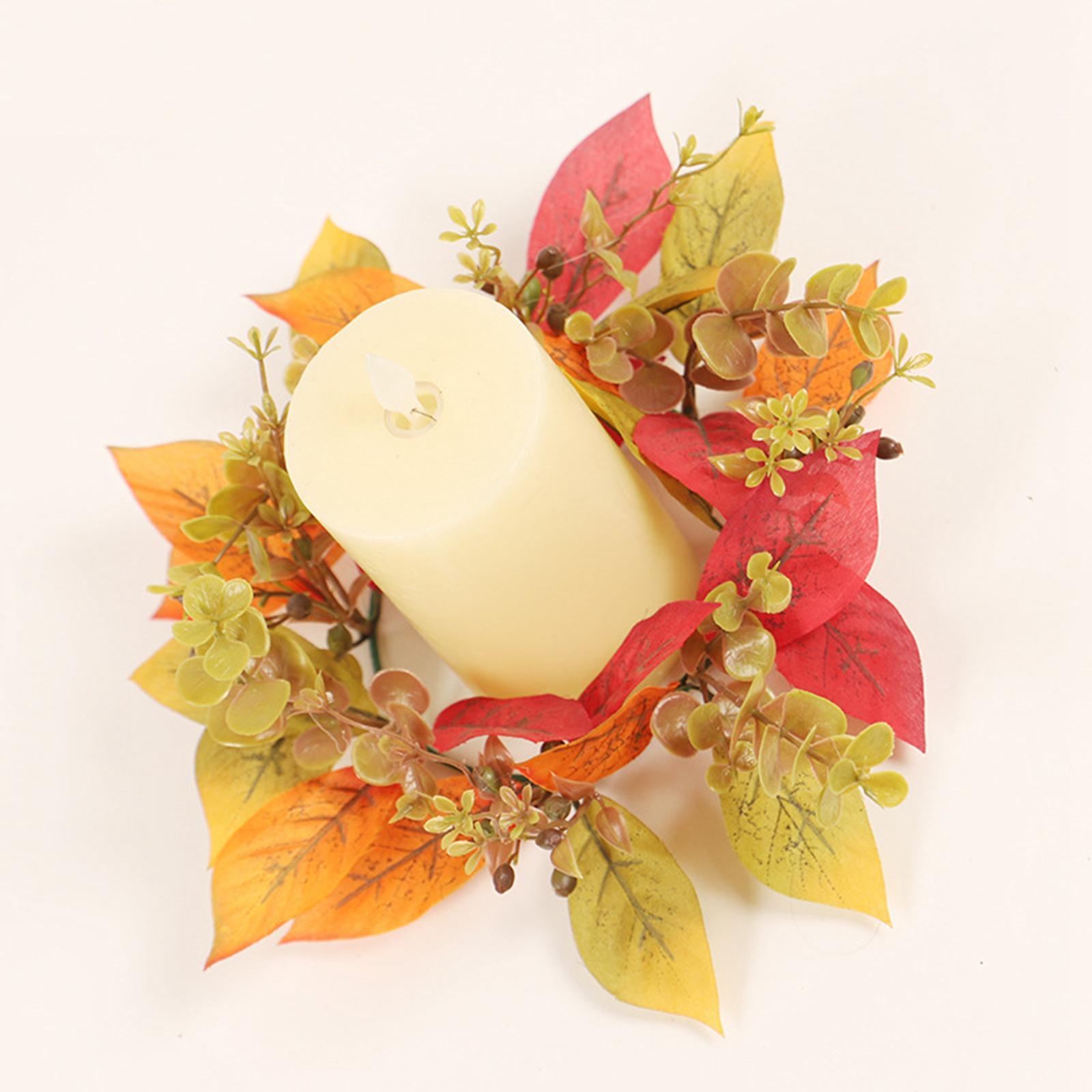 Candle  Artificial Wreath Pillar Candle Holder for Party Easter Wedding
