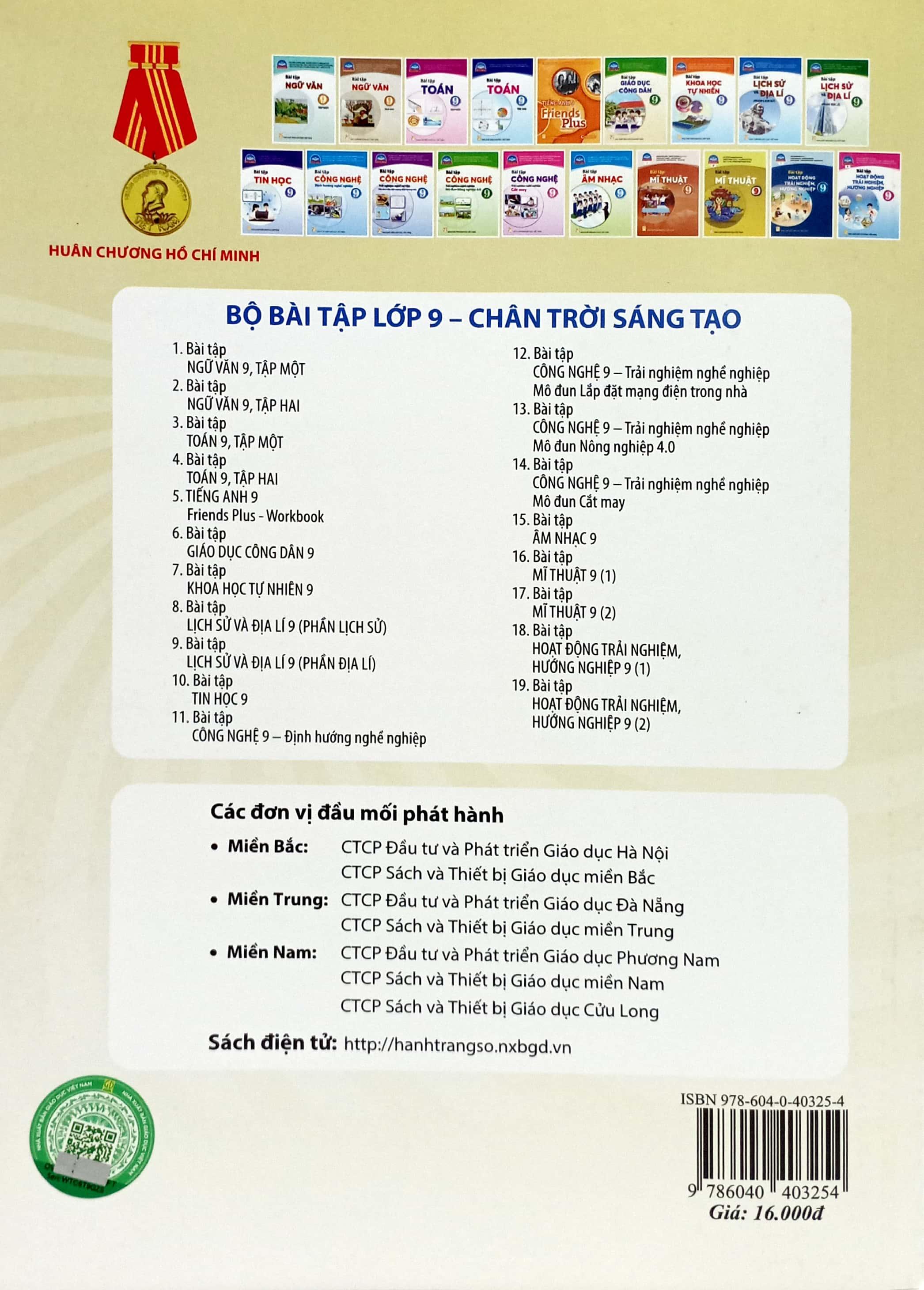 Bài Tập Ngữ Văn 9 - Tập 2 (Chân Trời) (Chuẩn)