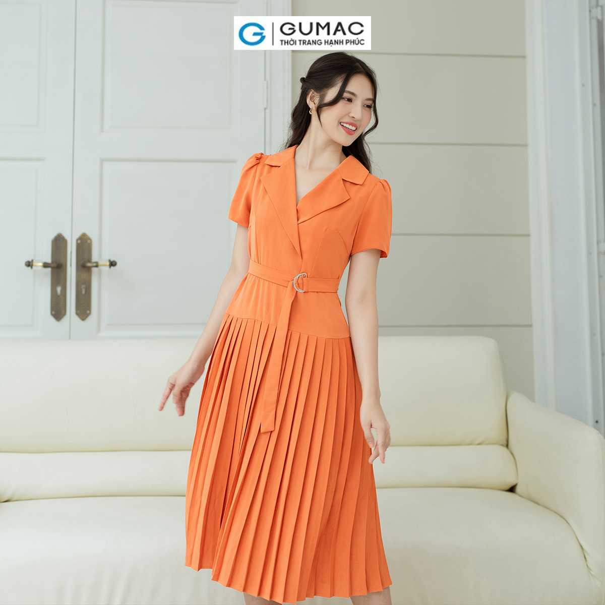 Đầm đắp chéo dập ly GUMAC DD08016