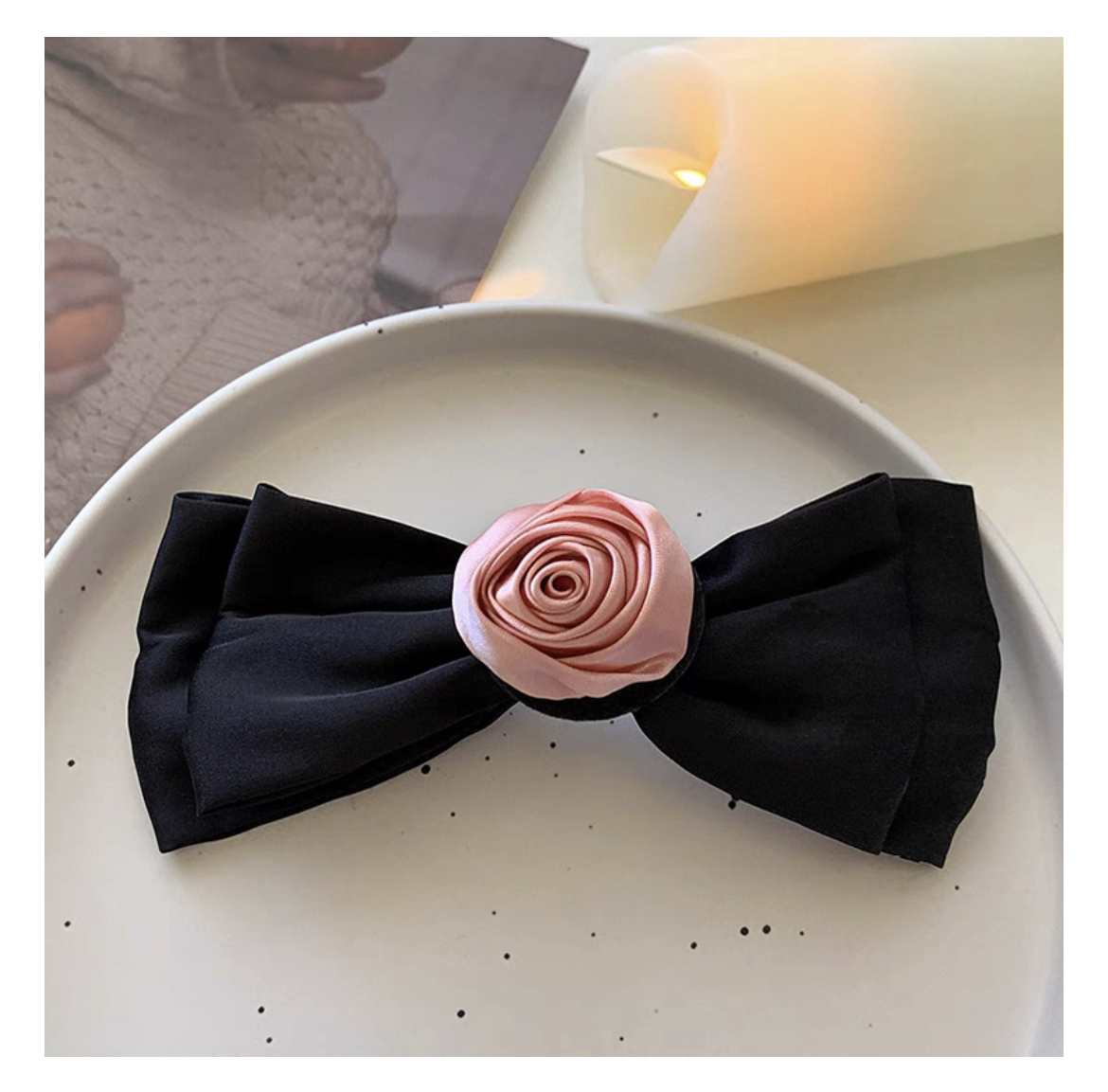 Kẹp tóc nơ hoa hồng nhiều mẫu