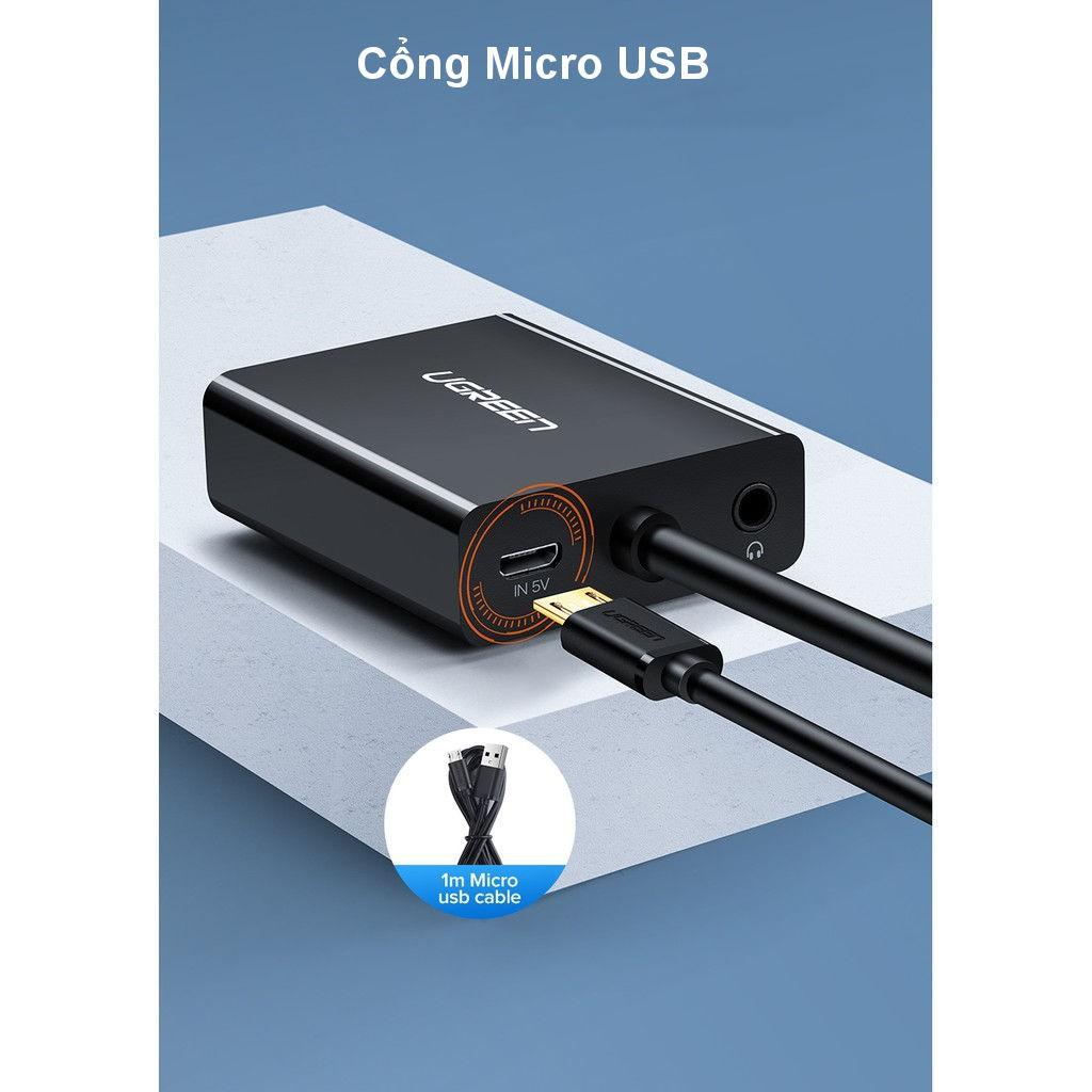 Bộ chuyển đổi VGA sang HDMI + Audio 3.5mm dài 30cm UGREEN 60814- Hàng chính hãng