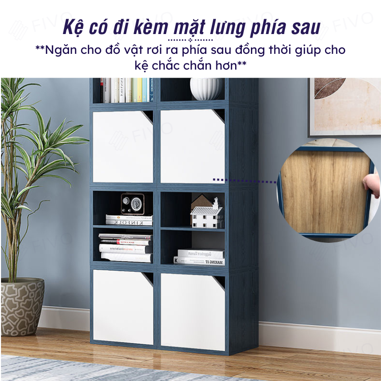 Kệ Sách Gỗ Tổ Ong Đa Năng FIVO FB02 Nhiều Màu Sắc Để Đồ Tiện Lợi (30 x 30 x 30 cm) - Hàng Chính Hãng