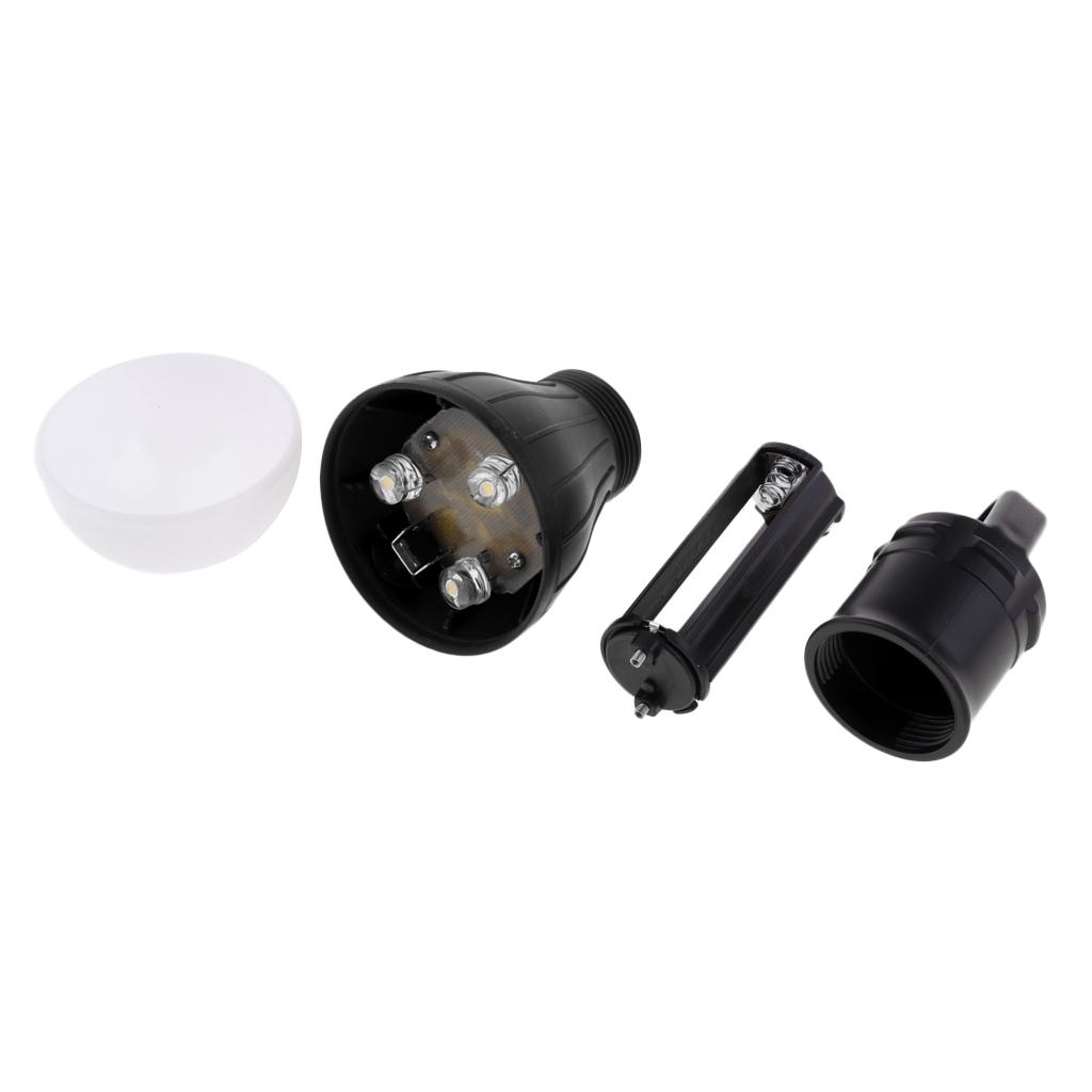 Camping 3 LED Hanging Lantern Outdoor Emergency Tent Lamp Light Bulb Black
