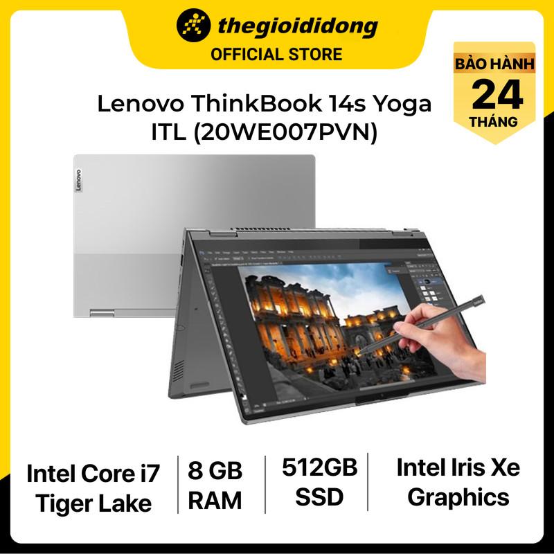 Laptop Lenovo ThinkBook 14s Yoga ITL i7 1165G7/8GB/512GB/14&quot;F/Touch/Pen/Win11/(20WE007PVN)/Xám - Hàng chính hãng