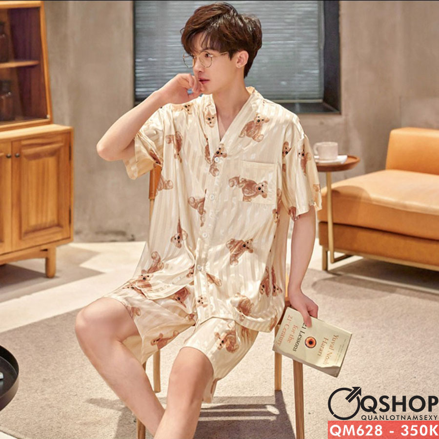 Bộ đồ ngủ nam lụa satin cao cấp QSHOP QM628 - QM629