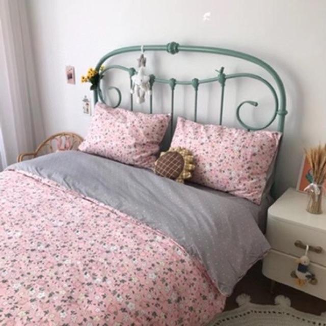 Set Cotton Living Hàng Nhập Khẩu Cao Cấp Hoa Nhí Hồng
