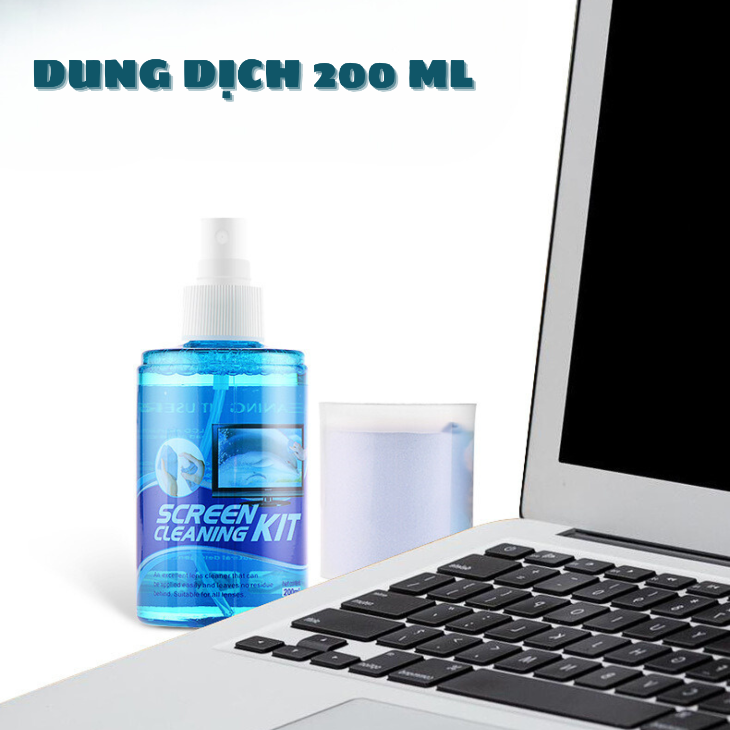 Dung dịch Vệ Sinh Màn Hình Macbook Kai.N Screen Cleaning Kit 200ml Kháng Khuẩn Điện Thoại Máy ảnh Đồng Hồ Laptop Tablet Ống kính Kèm Khăn Lau_ Hàng chính hãng