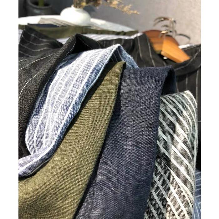 Đầm suông công sở linen cổ đức lượn đuôi tôm 2 túi ngực trẻ trung, thời trang hè thu 2022