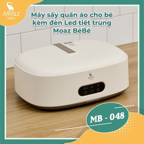 Máy sấy quần áo trẻ em gấp gọn Moaz Bébé MB – 048, Máy sấy quần áo trẻ em tiện lợi có đèn Led tiệt trùng, cài đặt thời gian sấy - Hàng chính hãng