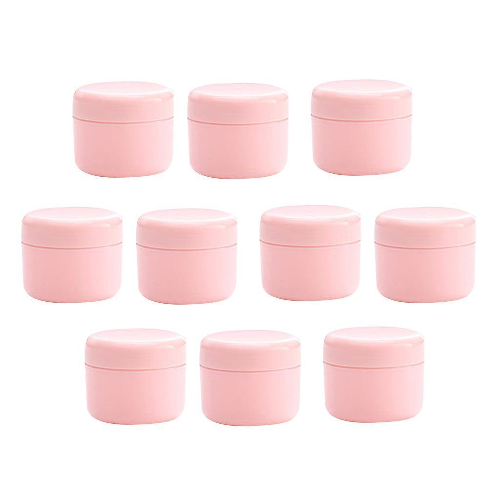 2X Refillable Plastic Empty Face Cream Cosmetic Container with Lid Pink-50g