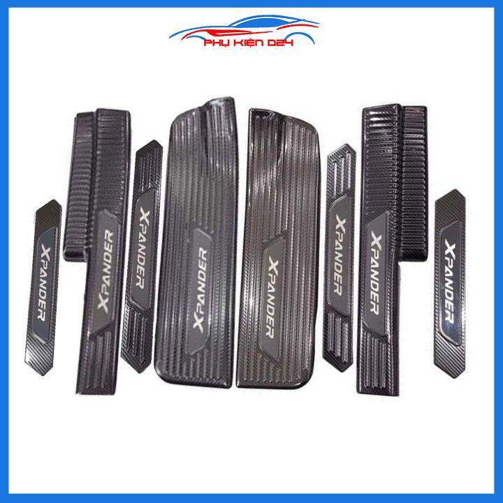 Bộ nẹp bước chân trong ngoài vân Cacbon xe Xpander 2018-2019-2020 chống trầy làm đẹp ô tô