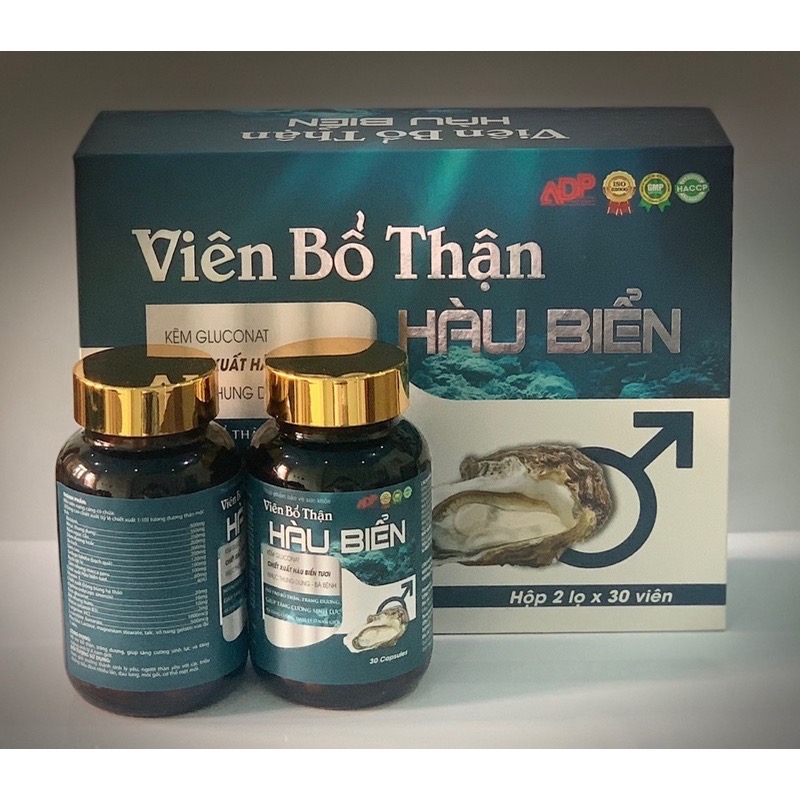 ￼Viên BỔ THẬN HÀU BIỂN - Hộp 2 lọ x 30 viên - Giúp bổ thận, tráng dương, tăng cường sinh lực cho nam giới, Lisse