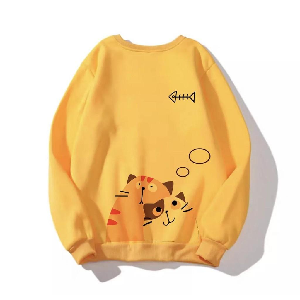 ÁO SWEATER IN MÈO DỄ THUƠNG