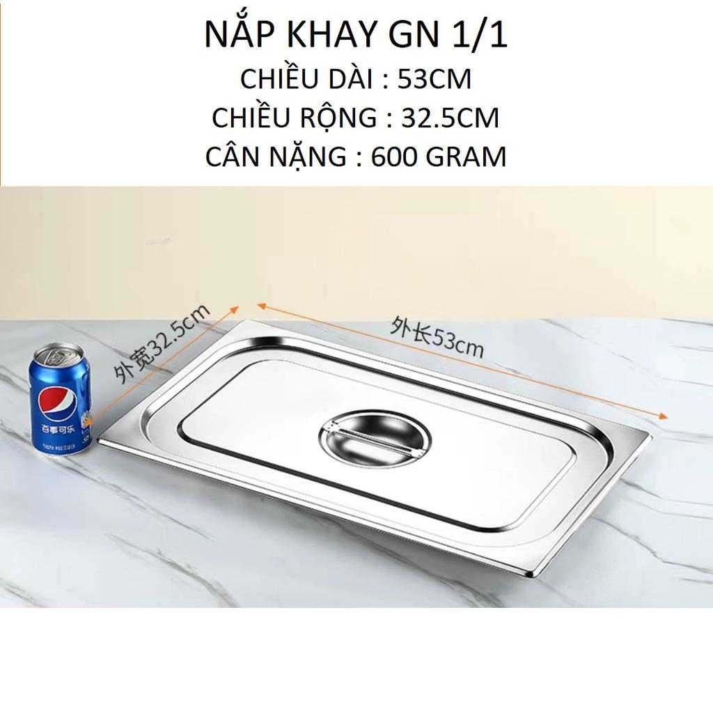 Khay GN 1/1 inox 304 kích thước 53cm x 32,5cm