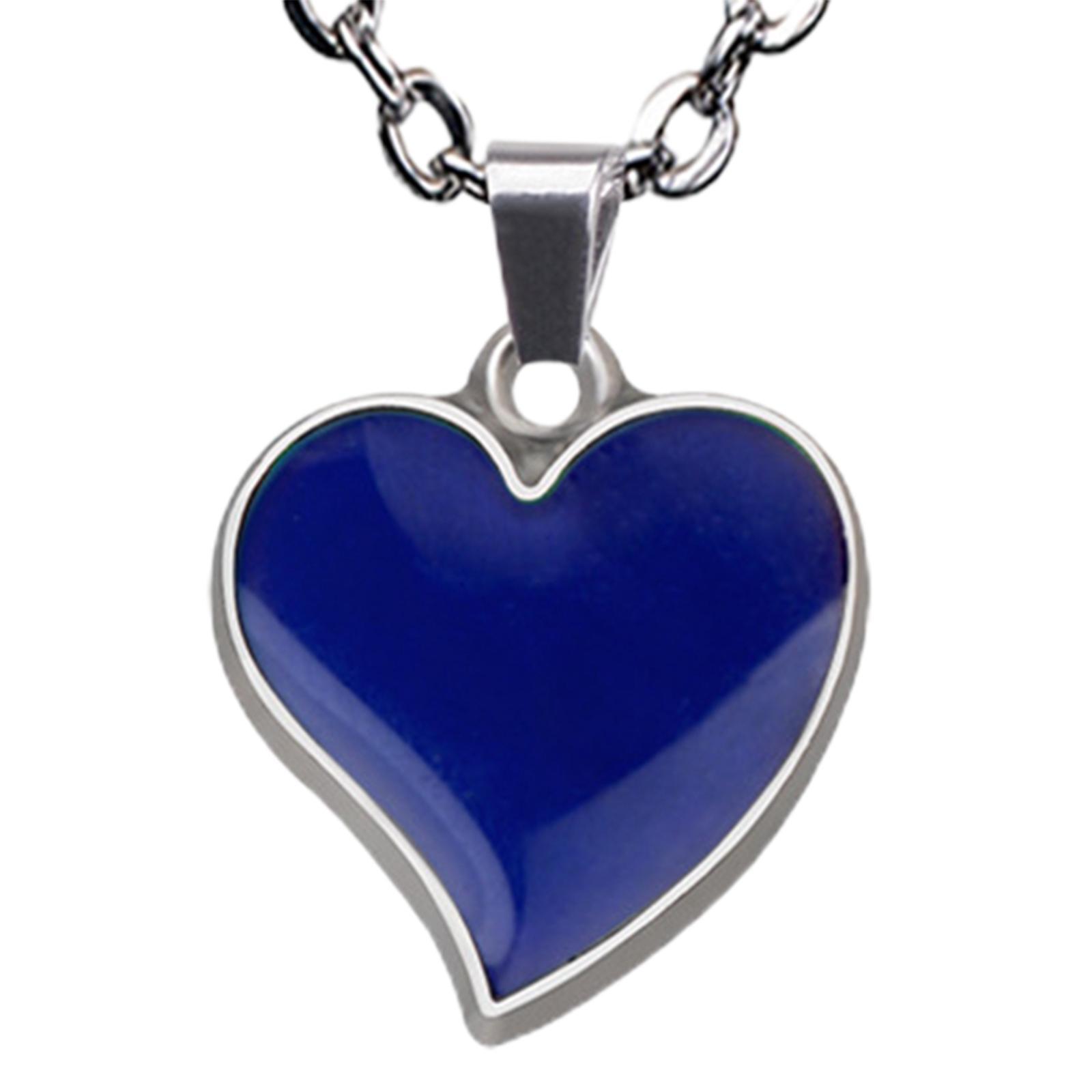 Mood Pendant Necklace Temperature Sensing Color Changing for Valentines Gift