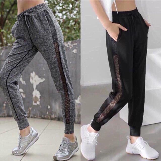 QUẦN JOGGER NỮ PHỐI LƯỚI - QUẦN THỂ THAO NỮ