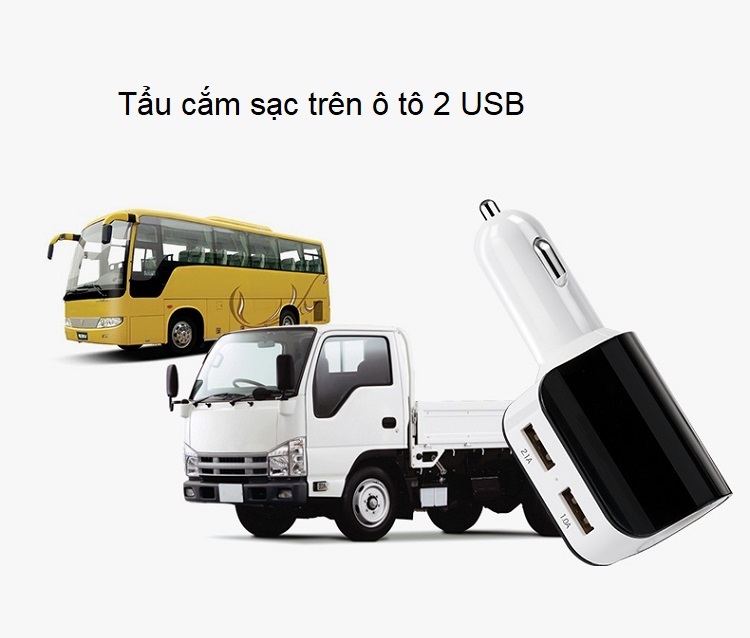 Tẩu cắm sạc trên ô tô 80W chia 2 cổng USB tiện dụng A68