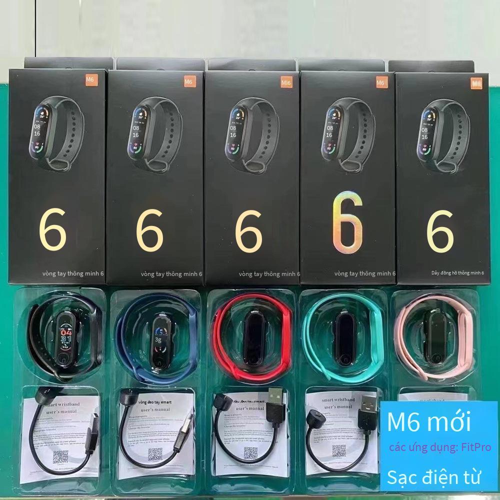Phong cách mới nhất M6 hút từ vòng đeo tay thông minh màn hình màu Bluetooth nhịp tim huyết áp theo dõi giấc ngủ tùy chỉnh đồng hồ thông minh