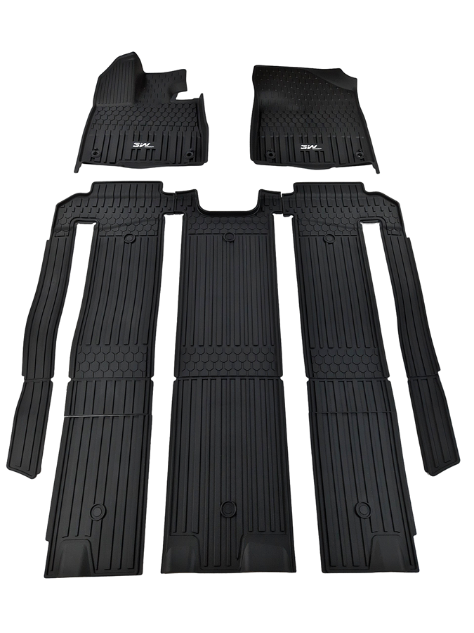 Thảm lót sàn xe ô tô Toyota Sienna 2021 Nhãn hiệu Macsim 3W chất liệu nhựa TPE đúc khuôn cao cấp - màu đen